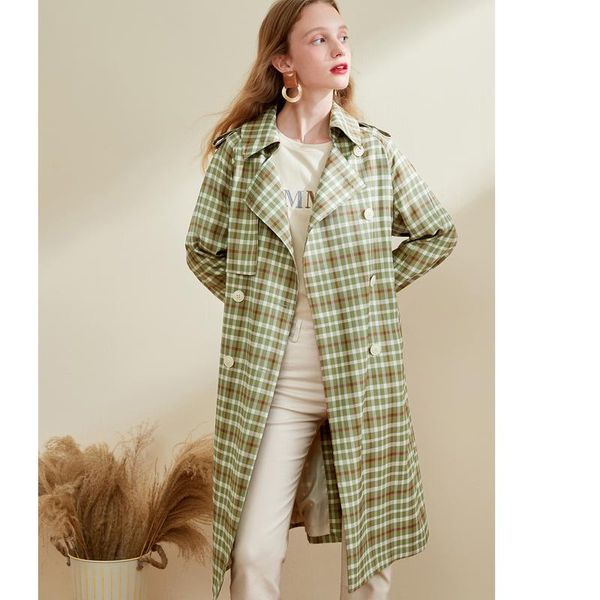 blue fall women's avocado green check classic lapel double breasted windbreaker wool & blends, Black
blue fall women's avocado green check classic lapel double breasted windbreaker wool & blends, Black