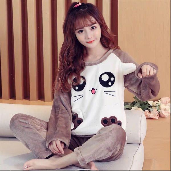 pajama sets flannel long sleeved women sleepwear pant suit cartoon animal o neck warm coral velvet female winter fashion, Black;red
pajama sets flannel long sleeved women sleepwear pant suit cartoon animal o neck warm coral velvet female winter fashion, Black;red