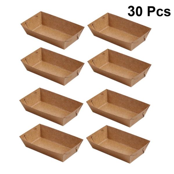 30pcs boat shaped packing box disposable kraft paper case useful tray for snack take out containers
30pcs boat shaped packing box disposable kraft paper case useful tray for snack take out containers