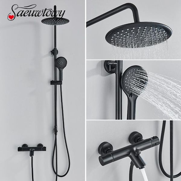 bathroom shower sets matte black thermostatic faucet bathtub control system kit thermostat tap rainfall for bath
bathroom shower sets matte black thermostatic faucet bathtub control system kit thermostat tap rainfall for bath
