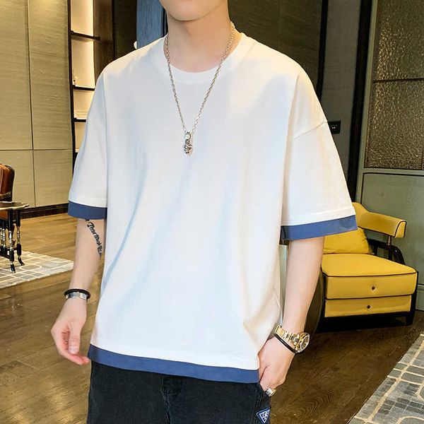 korean stitching pure cotton hip-hop short-sleeved t-shirt loose fake two piece men&women all-match 210629, White;black
korean stitching pure cotton hip-hop short-sleeved t-shirt loose fake two piece men&women all-match 210629, White;black