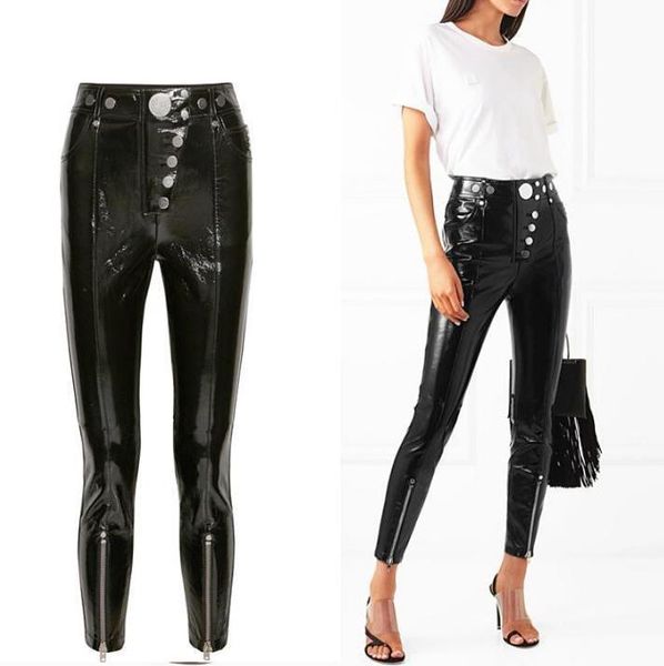 women's pants & capris tide punk style high waist shiny pu trousers tight-fitting patent leather button zipper women pencil, Black;white
women's pants & capris tide punk style high waist shiny pu trousers tight-fitting patent leather button zipper women pencil, Black;white