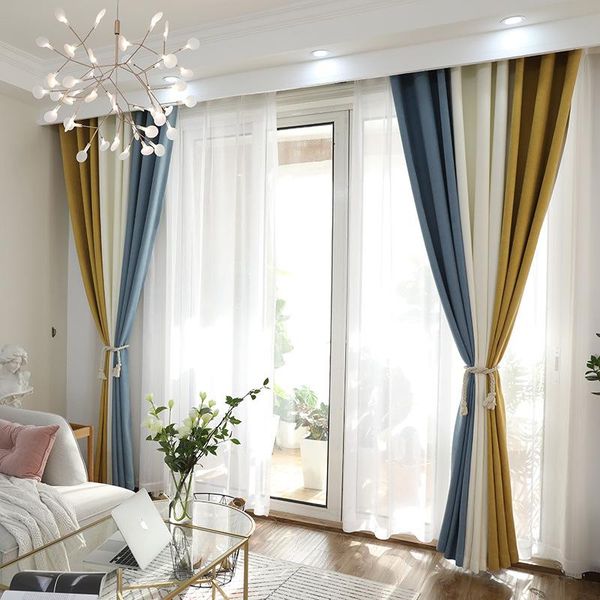 solid color curtain stitching blackout curtains living room bedroom three-color & drapes
solid color curtain stitching blackout curtains living room bedroom three-color & drapes