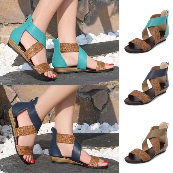 woman sandals shoes ethnic style bohemia casual woven wedge zipper sandal retro roman beach zapatos de mujer 3.121, Black
woman sandals shoes ethnic style bohemia casual woven wedge zipper sandal retro roman beach zapatos de mujer 3.121, Black