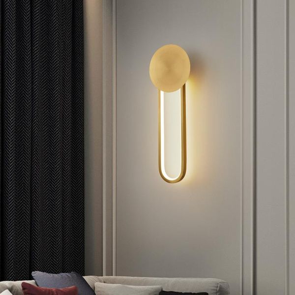 wall lamp all copper simple modern ring sofa tv background corridor light luxury bedroom bedside
wall lamp all copper simple modern ring sofa tv background corridor light luxury bedroom bedside