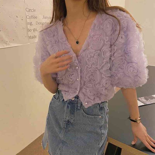 nomikuma summer blouses women v neck puff sleeve shirts 3d flower single breasted short korean style blusas mujer 210514, White
nomikuma summer blouses women v neck puff sleeve shirts 3d flower single breasted short korean style blusas mujer 210514, White