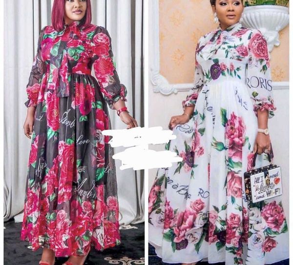 sleeved dress national style dr's chiffon printing large swing drs long skirt, Black;gray
sleeved dress national style dr's chiffon printing large swing drs long skirt, Black;gray