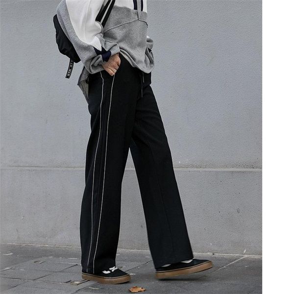 women's pants & capris alien kitty 2021 black all-match straight loose comfortable vintage casual full-length chic high waist women wid, Black;white
women's pants & capris alien kitty 2021 black all-match straight loose comfortable vintage casual full-length chic high waist women wid, Black;white