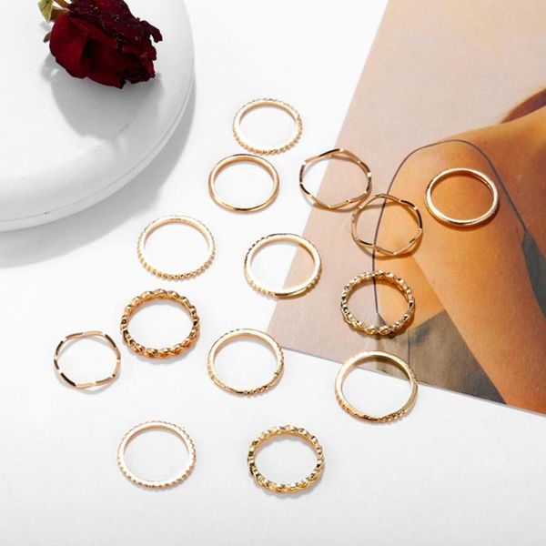 cluster rings 14pcs/set vintage gold color knuckle set for women geometric round twist weave finger ring female fashion jewelry, Golden;silver
cluster rings 14pcs/set vintage gold color knuckle set for women geometric round twist weave finger ring female fashion jewelry, Golden;silver