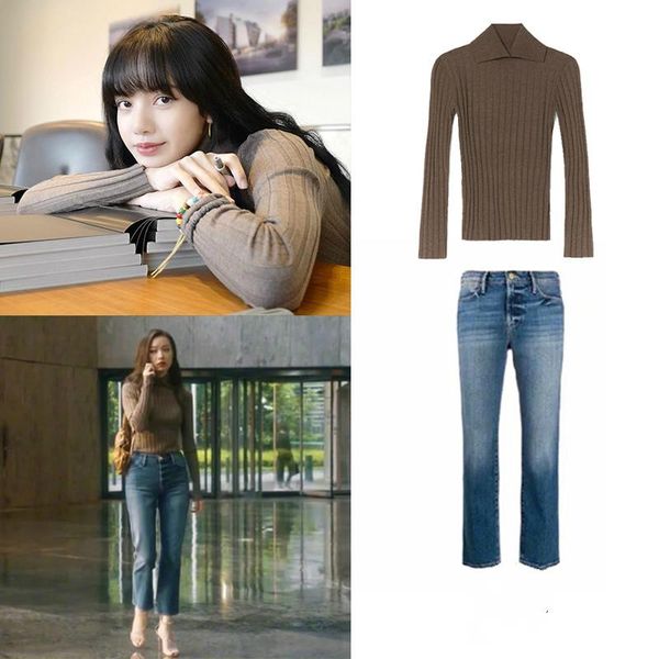 kpop korean celebrity streetwear slim knit lapel pullover sweater+fashion blue high waist denim trousers women 2 piece sets women's two, White
kpop korean celebrity streetwear slim knit lapel pullover sweater+fashion blue high waist denim trousers women 2 piece sets women's two, White