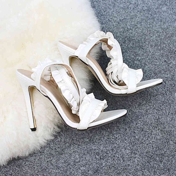 sandals europe and america women's shoes lotus leaf lace-up bandage cloth high-heel thin heeled sandals, Black
sandals europe and america women's shoes lotus leaf lace-up bandage cloth high-heel thin heeled sandals, Black