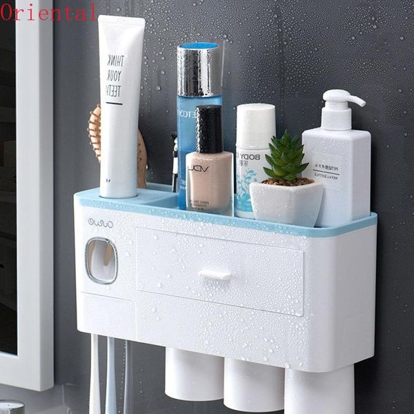 magnetic cup wall mount toiletries storage rack toothbrush holder automatic toothpaste dispenser bathroom set accessories bath accessory
magnetic cup wall mount toiletries storage rack toothbrush holder automatic toothpaste dispenser bathroom set accessories bath accessory