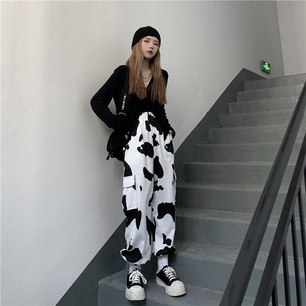 women's pants & capris women cow print wide leg cargo oversize harajuku korean fashion streetwear straight trousers for female pal, Black;white
women's pants & capris women cow print wide leg cargo oversize harajuku korean fashion streetwear straight trousers for female pal, Black;white