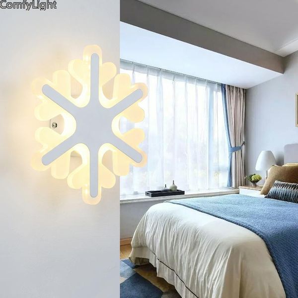 wall lamp modern minimalism creative lights led indoor bedside children bedroom living room lighting snow sconces kitchen