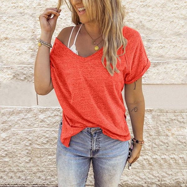 women's t-shirt fashion womens solid color splicing round neck casual short sleeves, White
women's t-shirt fashion womens solid color splicing round neck casual short sleeves, White