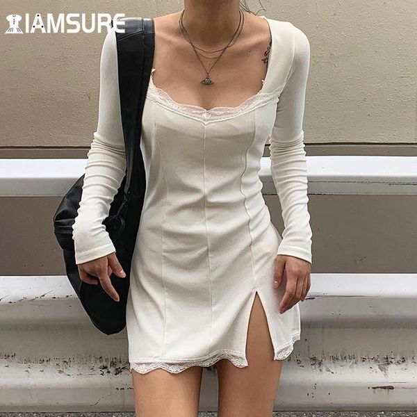casual dresses iamsure lace trim solid split dress slim square collar long sleeve mini dreesses for women 2021 elegant fashion lady, Black;gray
casual dresses iamsure lace trim solid split dress slim square collar long sleeve mini dreesses for women 2021 elegant fashion lady, Black;gray