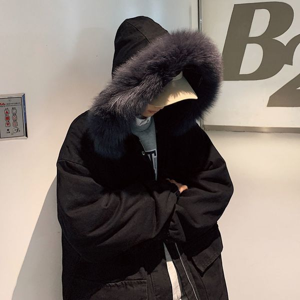 men's down & parkas winter long denim coat parka warm fashion casual fur collar hooded men cotton thick jacket mens overcoat clothes 2z, Black
men's down & parkas winter long denim coat parka warm fashion casual fur collar hooded men cotton thick jacket mens overcoat clothes 2z, Black