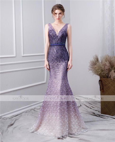 party dresses purple mermaid prom luxury beading lace evening v neck sleeveless women gown fading vestido, White;black
party dresses purple mermaid prom luxury beading lace evening v neck sleeveless women gown fading vestido, White;black