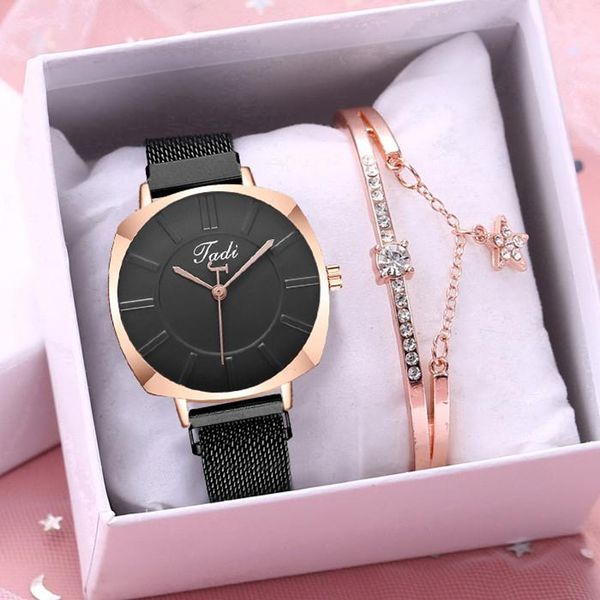 wristwatches tadi brand women magnet buckle square wrist watches luxury ladies classic quartz analog bracelet set relogio feminino, Slivery;brown
wristwatches tadi brand women magnet buckle square wrist watches luxury ladies classic quartz analog bracelet set relogio feminino, Slivery;brown