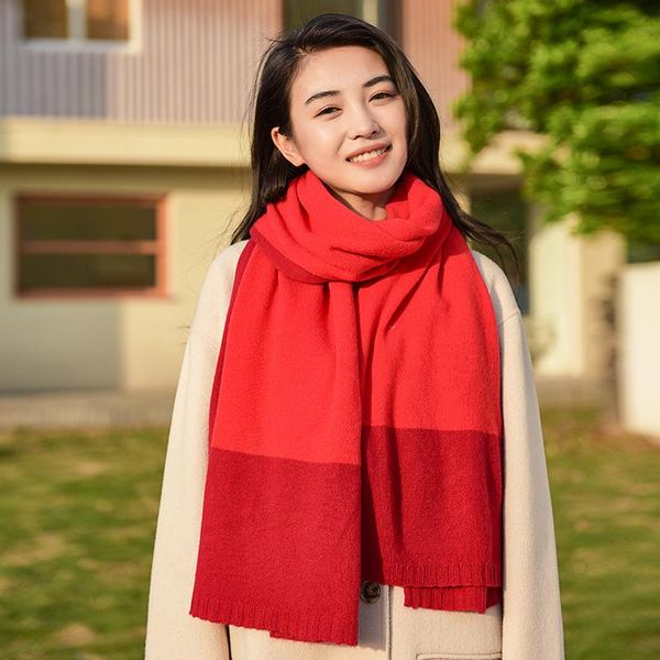 scarves winter wool scarf women shawls wraps knitted warm neck 100% sheep pashmina cashmere red blanket stole, Blue;gray 
scarves winter wool scarf women shawls wraps knitted warm neck 100% sheep pashmina cashmere red blanket stole, Blue;gray