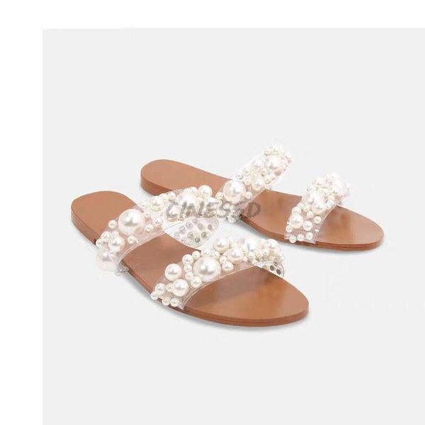 summer pearl women slides slip on clear upper flat slippers female outside fashion, Black
summer pearl women slides slip on clear upper flat slippers female outside fashion, Black