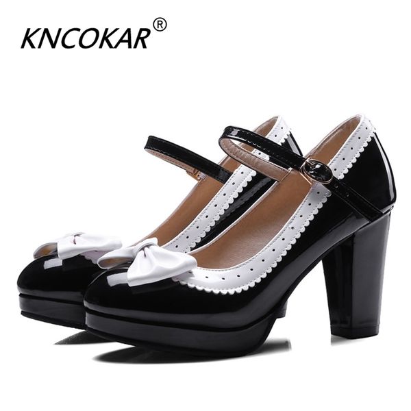 kncokar spring thick women's shoes with round head oversized size matching bow-tie single 34-48 210610, Black
kncokar spring thick women's shoes with round head oversized size matching bow-tie single 34-48 210610, Black