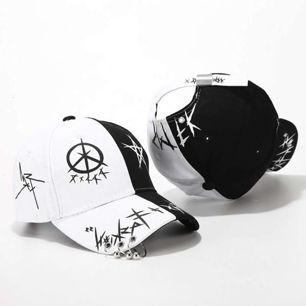 ball caps black white color matching baseball cap men's and women's iron ring ribbon trendsetter's hip hop duck tongue hat, Blue;gray
ball caps black white color matching baseball cap men's and women's iron ring ribbon trendsetter's hip hop duck tongue hat, Blue;gray