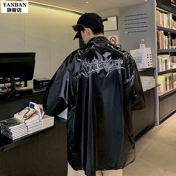 men's jackets gothic printed shiny short-sleeved shirt male oversized clothes 2021summer korean fashion loose high street hip-hop style, Black;brown
men's jackets gothic printed shiny short-sleeved shirt male oversized clothes 2021summer korean fashion loose high street hip-hop style, Black;brown