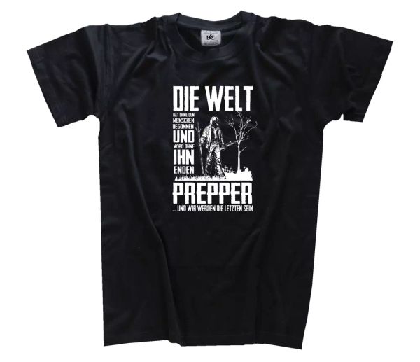 prepper and we is the last to be survival patter fun fun t-shirt s-3xl, White;black
prepper and we is the last to be survival patter fun fun t-shirt s-3xl, White;black