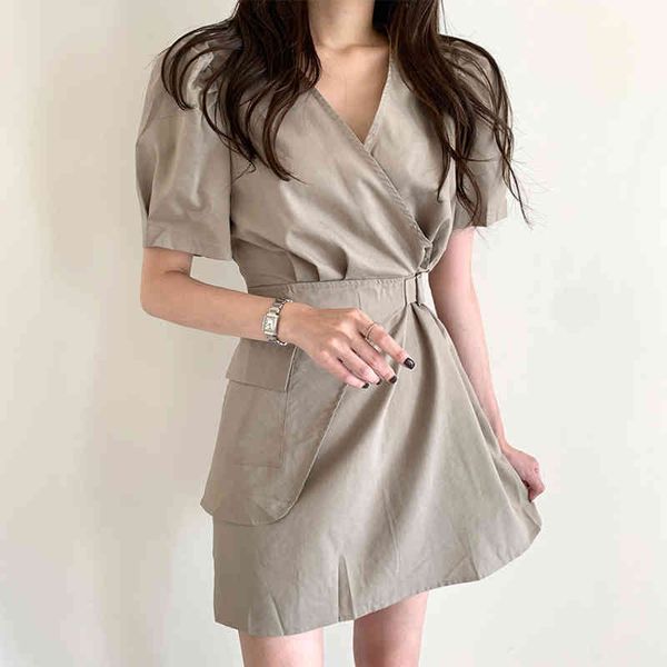 women soild color v-neck lace up high-waist puff sleeve splicing two-piece dress mini skirt female d3029 210514, Black;gray
women soild color v-neck lace up high-waist puff sleeve splicing two-piece dress mini skirt female d3029 210514, Black;gray