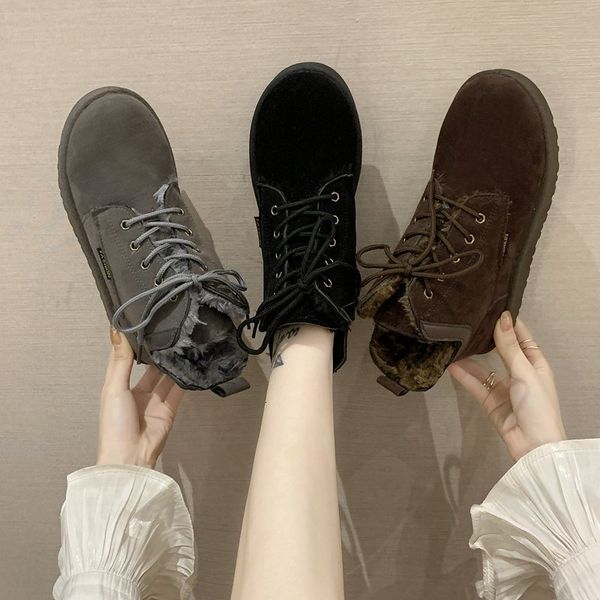 boots ankle boots for woman stuffed flat snow thick toe round foot lace winter much bigger yeh2, Black
boots ankle boots for woman stuffed flat snow thick toe round foot lace winter much bigger yeh2, Black