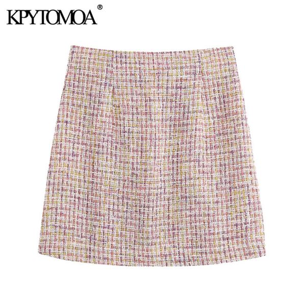 women chic fashion office wear tweed mini skirt vintage high waist back zipper female skirts mujer 210416, Black
women chic fashion office wear tweed mini skirt vintage high waist back zipper female skirts mujer 210416, Black