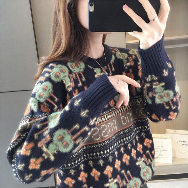 women's sweaters plush thickened autumn and winter clothes 2021 sweater bottomed loose, White;black
women's sweaters plush thickened autumn and winter clothes 2021 sweater bottomed loose, White;black