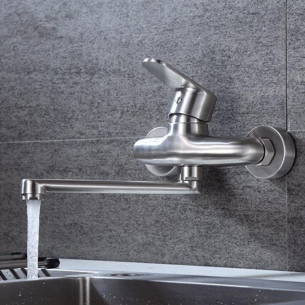 kitchen faucets 304 stainless steel wall mounted mixer lead brushed sink tap 360 rotating faucet
kitchen faucets 304 stainless steel wall mounted mixer lead brushed sink tap 360 rotating faucet