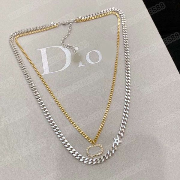 d family's letter double two in one five star chain gold for women jewelry pendant necklaces, Silver
d family's letter double two in one five star chain gold for women jewelry pendant necklaces, Silver