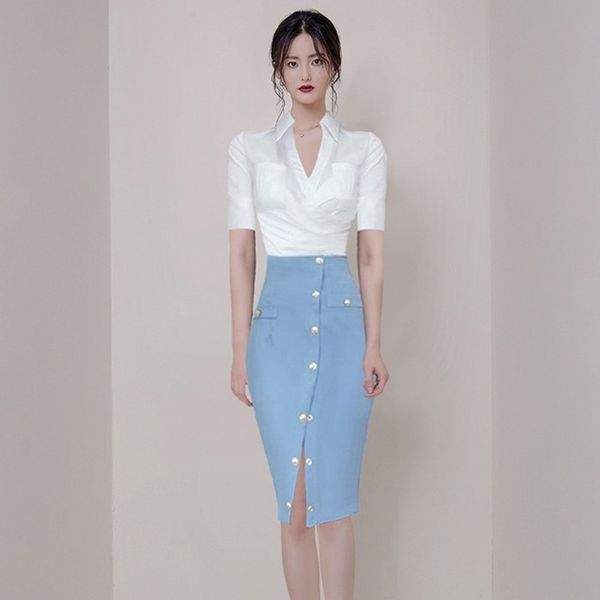 zawfl summer fashion ladies office clothes turn-down collar ruffles short-sleeved shirt+pencil skirt 2-piece set 210525, White
zawfl summer fashion ladies office clothes turn-down collar ruffles short-sleeved shirt+pencil skirt 2-piece set 210525, White
