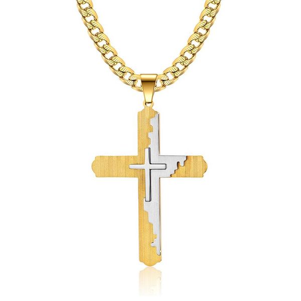 pendant necklaces bohemia gold color jesus cross women's fashion jewelry wholesale stainless steel chain for men accessories, Silver
pendant necklaces bohemia gold color jesus cross women's fashion jewelry wholesale stainless steel chain for men accessories, Silver