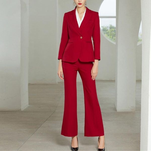 women's two piece pants elegant office lady pant suits ladies single button jacket blazer & flared spring 2 pieces set femme, White
women's two piece pants elegant office lady pant suits ladies single button jacket blazer & flared spring 2 pieces set femme, White