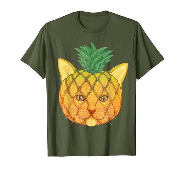 pineapple cat t-shirt, White;black
