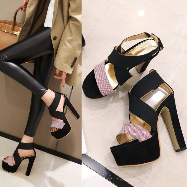 dress shoes women sandals summer plus size 22-28cm super high heel 14.5cm european and american wind matte flannel + light pu, Black
dress shoes women sandals summer plus size 22-28cm super high heel 14.5cm european and american wind matte flannel + light pu, Black