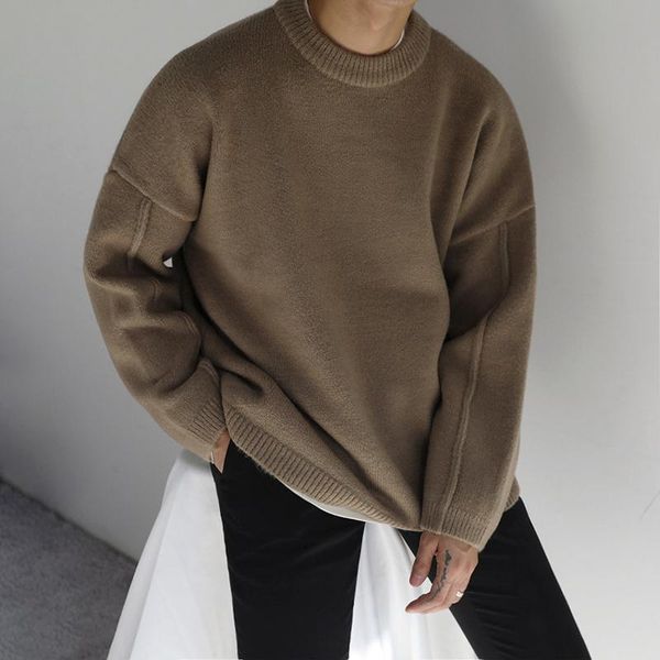 men's sweaters boys autumn and winter loose versatile korean style lazy knit sweater japanese pullover round neck jacket, White;black
men's sweaters boys autumn and winter loose versatile korean style lazy knit sweater japanese pullover round neck jacket, White;black