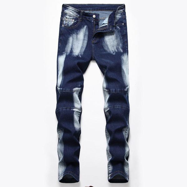men's jeans 2021 year summer fashion straight three color washed white pants elastic personalized zipper, Blue
men's jeans 2021 year summer fashion straight three color washed white pants elastic personalized zipper, Blue