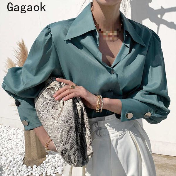 women blouses office lady vintage long sleeve button solid lantern korean chic wild shirt and blouse 210531, White
women blouses office lady vintage long sleeve button solid lantern korean chic wild shirt and blouse 210531, White