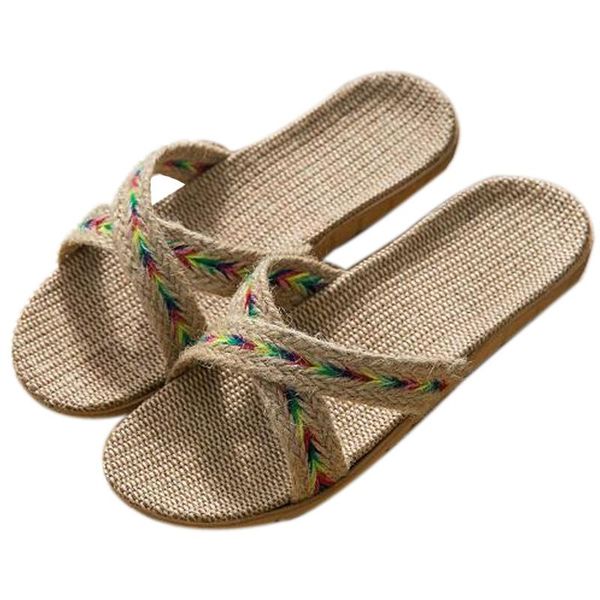 slippers women's cross flax beach flip flops indoor non-slip eva mute el linen women slides home shoes flat sandals, Black
slippers women's cross flax beach flip flops indoor non-slip eva mute el linen women slides home shoes flat sandals, Black