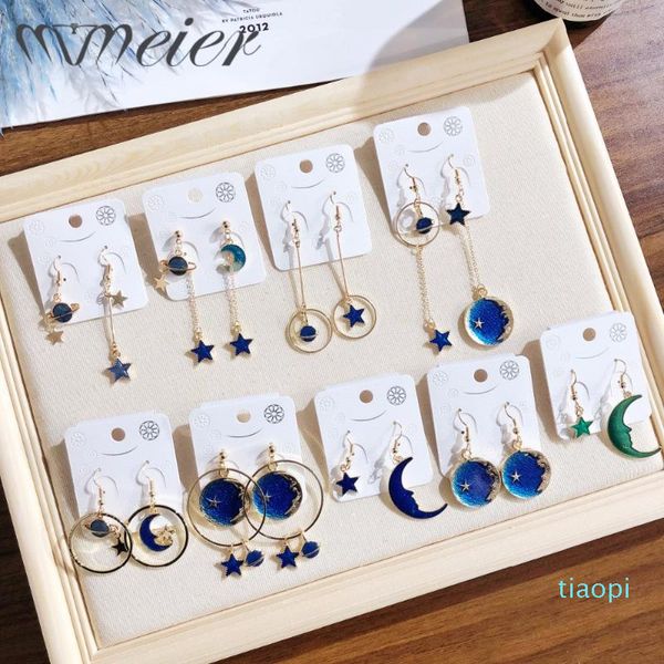 dangle & chandelier mmeier blue universe planet star moon drop earrings fashion jewelry asymmetry for women girl gift 2021 korean japan styl, Silver
dangle & chandelier mmeier blue universe planet star moon drop earrings fashion jewelry asymmetry for women girl gift 2021 korean japan styl, Silver