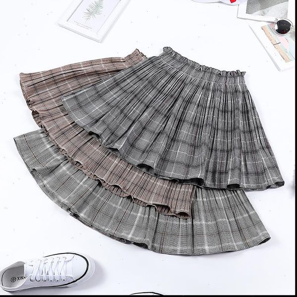 women skirt womens elastic waist pleated high wrinkled tartan summer harajuku midi, Black
women skirt womens elastic waist pleated high wrinkled tartan summer harajuku midi, Black