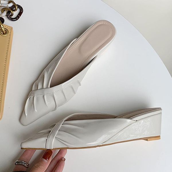 women slippers fashion wedges heels slides shoes pleated casual slip on mules sandals female ladies, Black
women slippers fashion wedges heels slides shoes pleated casual slip on mules sandals female ladies, Black
