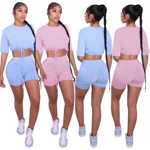 women's tracksuits 2021 spring and summer fashion casual soild short-sleeved biker shorts drawstring two piece jogger track suit wholes, Gray
women's tracksuits 2021 spring and summer fashion casual soild short-sleeved biker shorts drawstring two piece jogger track suit wholes, Gray
