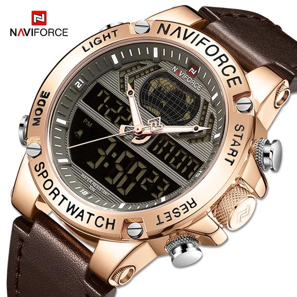 wristwatches naviforce military men sport watch luxury genuine leather waterproof quartz digital analog clock relogios masculino, Slivery;brown
wristwatches naviforce military men sport watch luxury genuine leather waterproof quartz digital analog clock relogios masculino, Slivery;brown