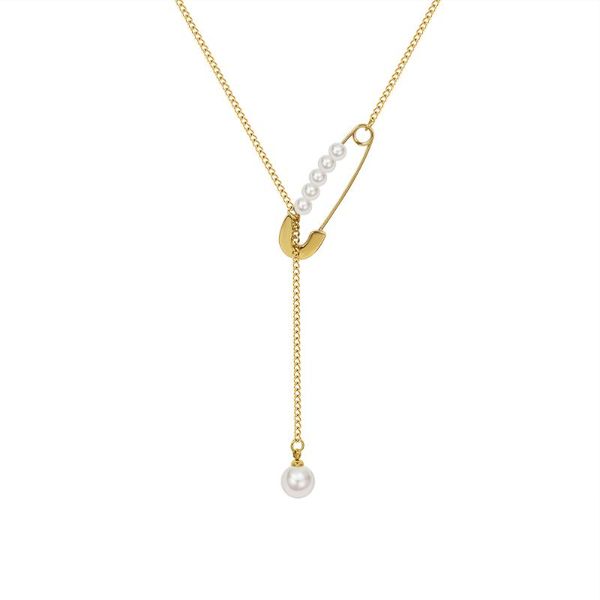 chains french pin imitation pearl necklace tassel pendant clavicle chain titanium steel jewelry small design sense skirt, Silver
chains french pin imitation pearl necklace tassel pendant clavicle chain titanium steel jewelry small design sense skirt, Silver